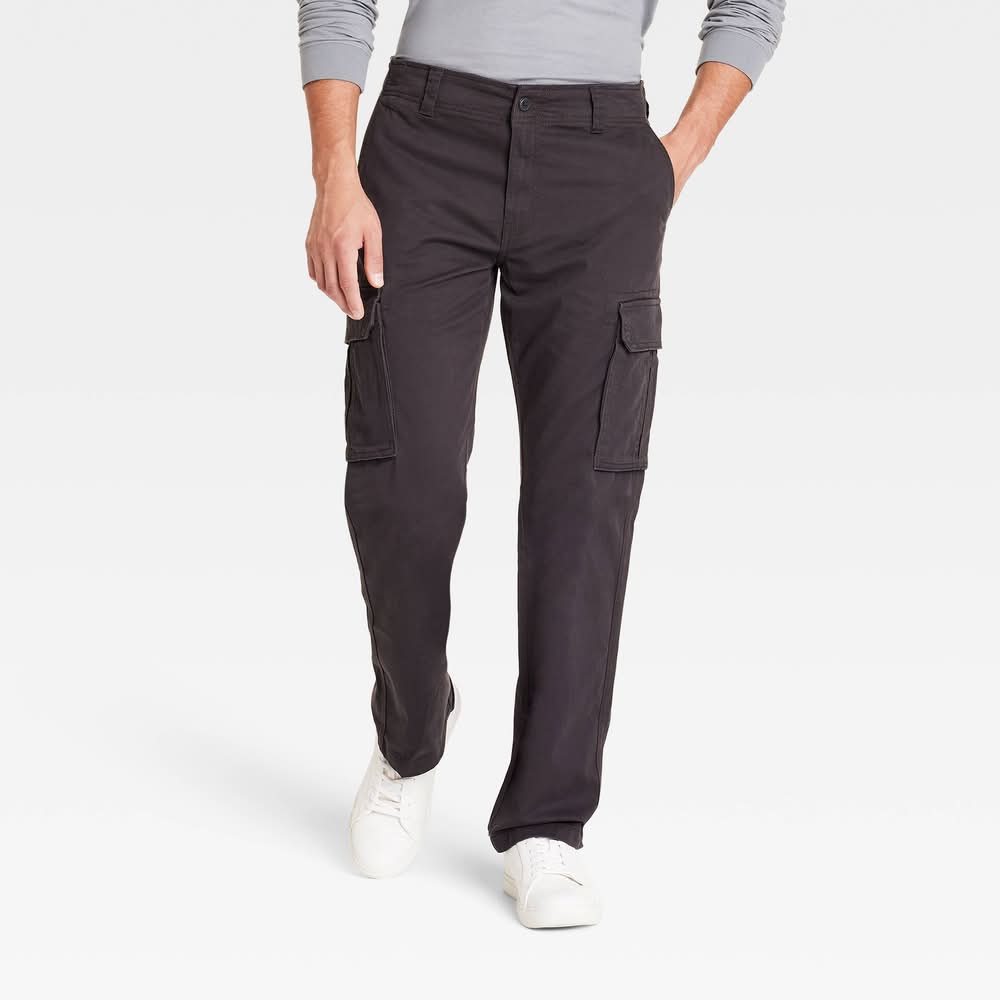 Goodfellow & Co. Straight Fit Cargo Pants, Men, 34x32, Grey