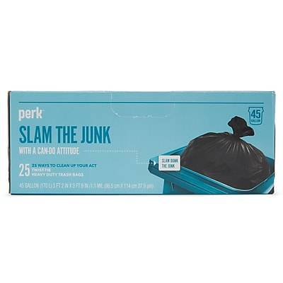 Perk 45 Gallon Kitchen Industrial Trash Bag (25 ct) (45" x 38"/black)