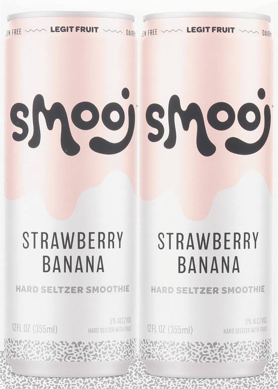 Smooj Strawberry Banana Hard Seltzer Smoothie (4 ct, 12 fl oz)