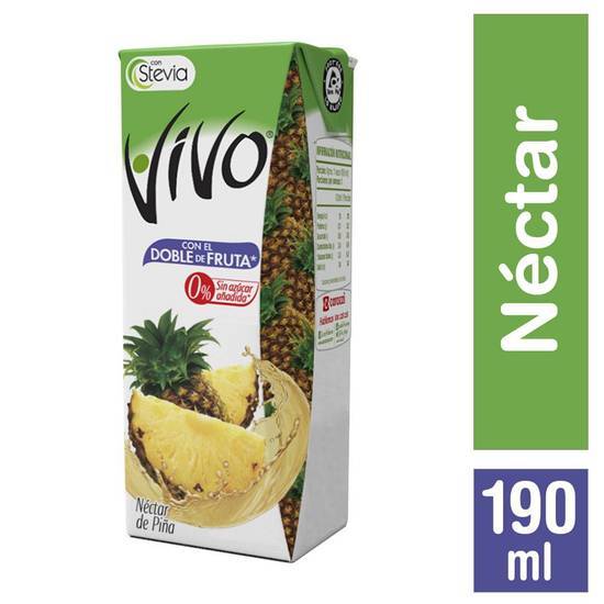 Vivo néctar sabor piña sin azúcar (caja 190 ml)