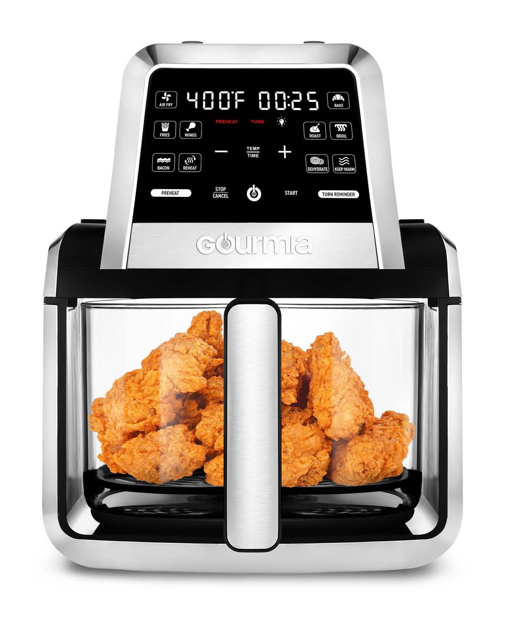 Gourmia Fry N Fold Digital Air Fryer With 10 Presets and Guided Cooking, Black