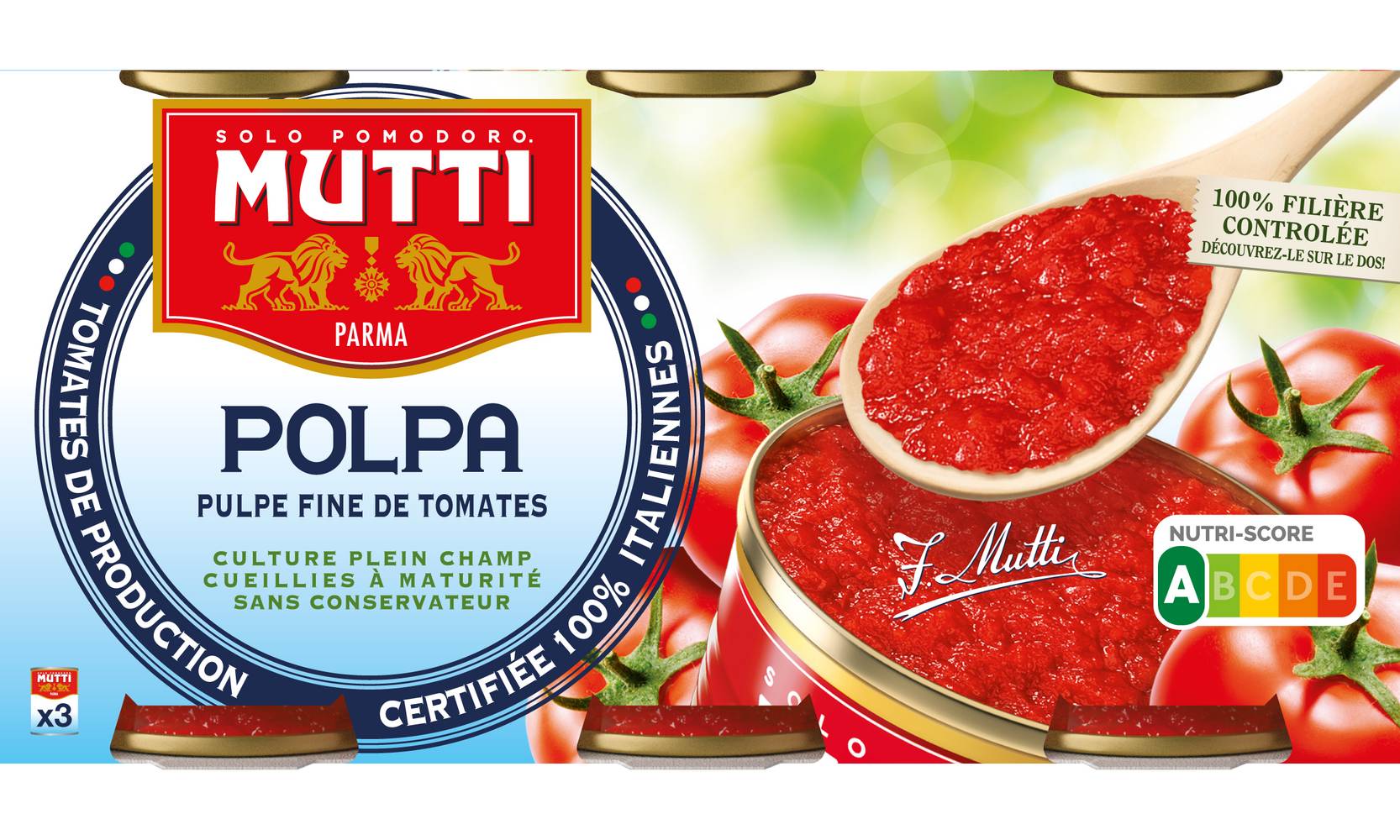 Mutti - Pulpe de tomate concassées fines polpa (1,2kg)