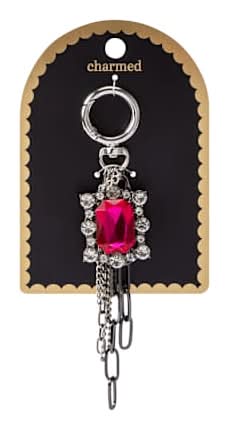 Charmed Pink Gem Cluster Key Ring Pink