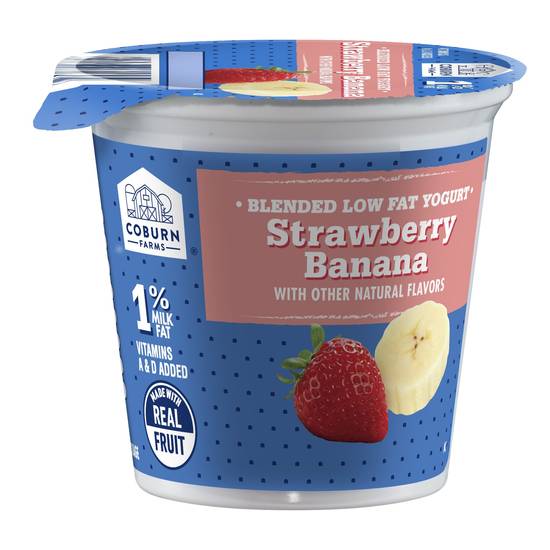 Coburn Farms Low Fat Yogurt, Strawberry, Banana