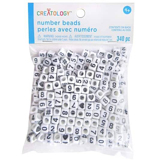 Creatology Number Square Beads, White