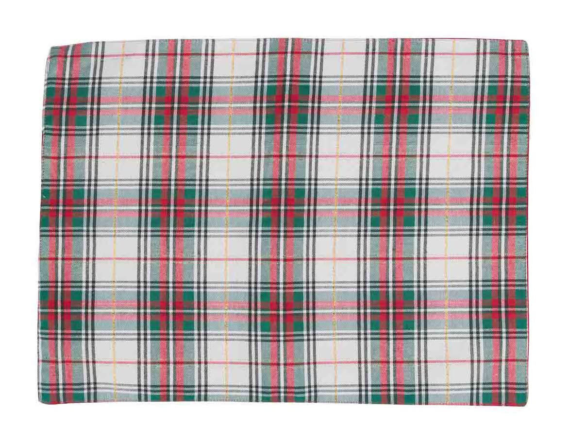 Holiday Style Rectangular Christmas Plaid Place Mat