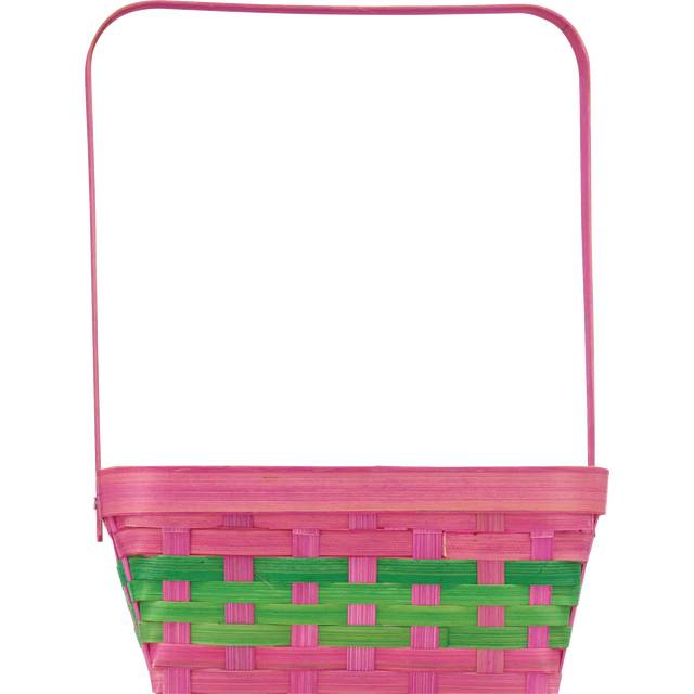 Cottondale Square Bamboo Easter Basket, Pink & Green