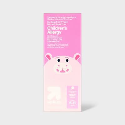 up&up Dye-Free Children's Allergy Relief Liquid Ages 6-11 Years, Bubble Gum (8 fl oz)