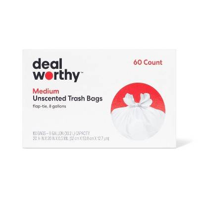 Dealworthy Medium Unscented Trash Bags (60 ct)