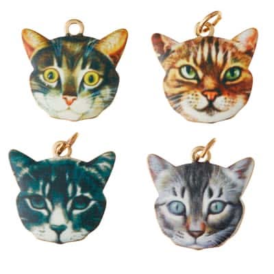 Bead Landing Gold Cat Charm Set (4 ct)