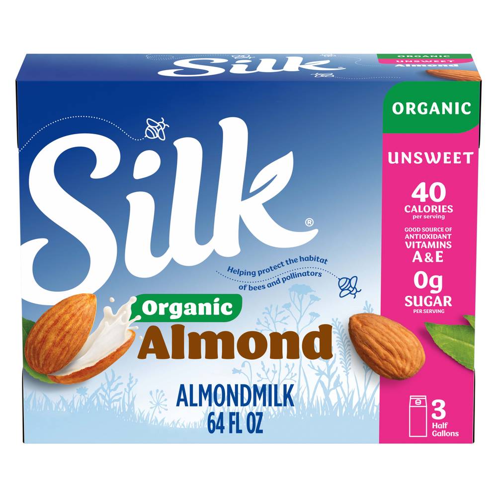 Silk Organic Almond Milk (64 fl oz, 3 ct)