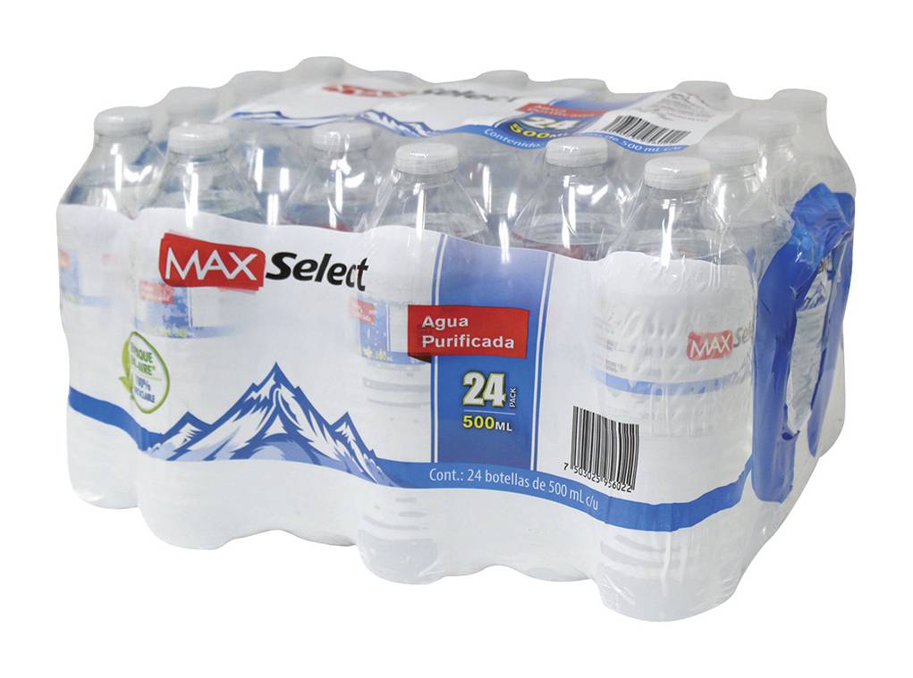 Max Select · Agua purificada (24 x 500 ml)