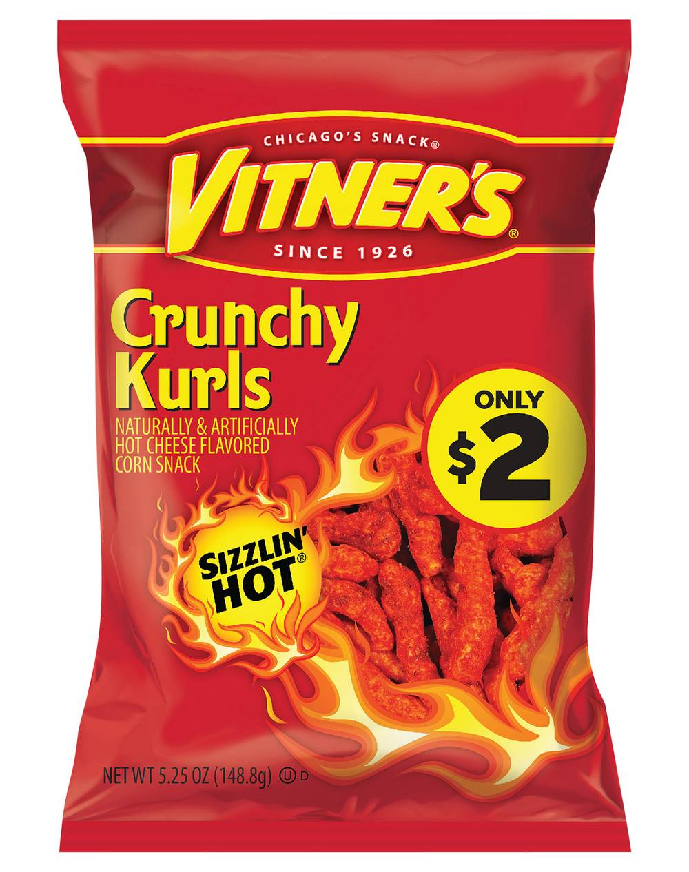 Vitner's Sizzlin Hot Crunchy Kurl, Corn (5.25 oz)