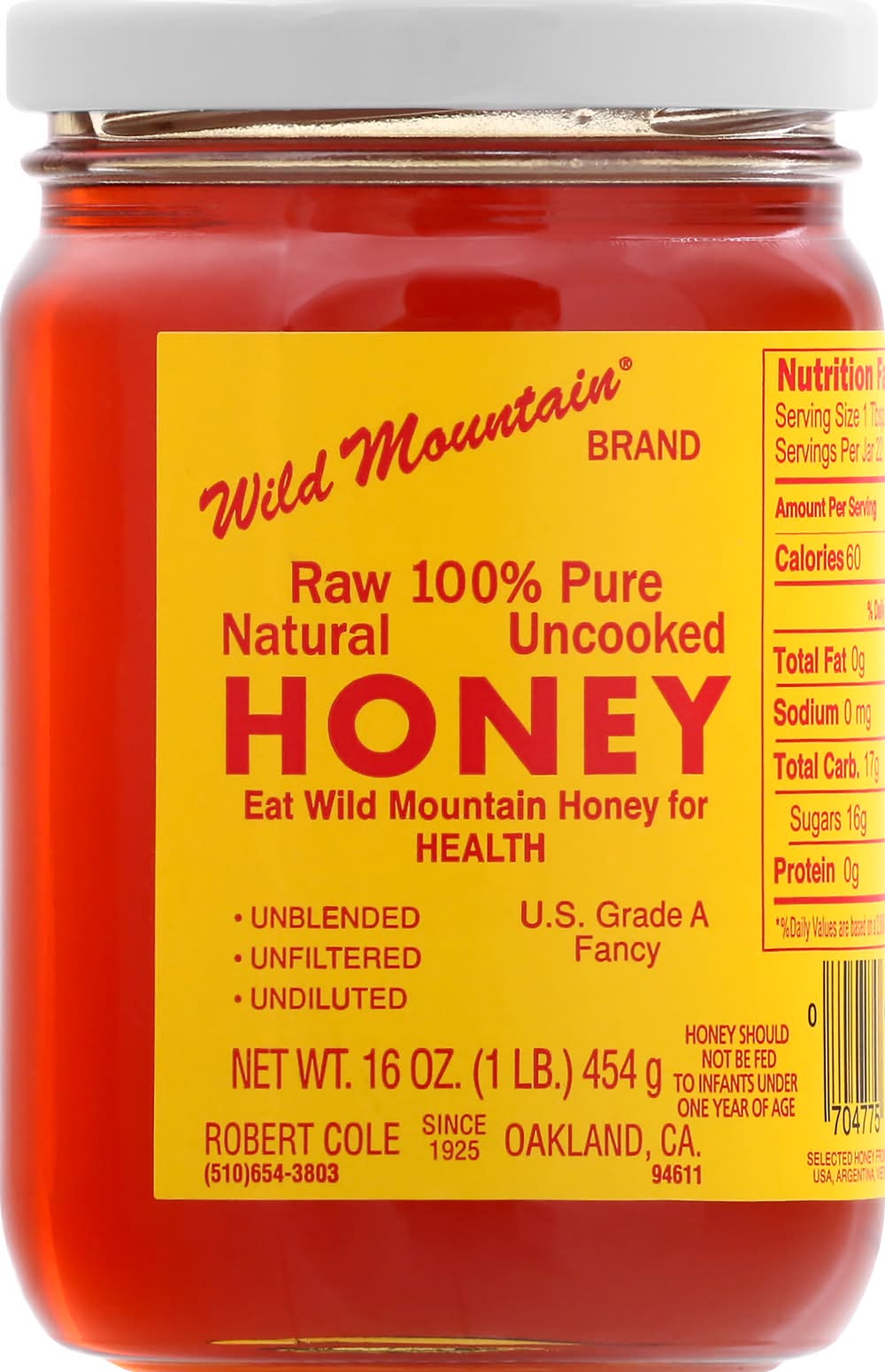 Wild Mountain 100% Pure Raw Honey (16 oz)