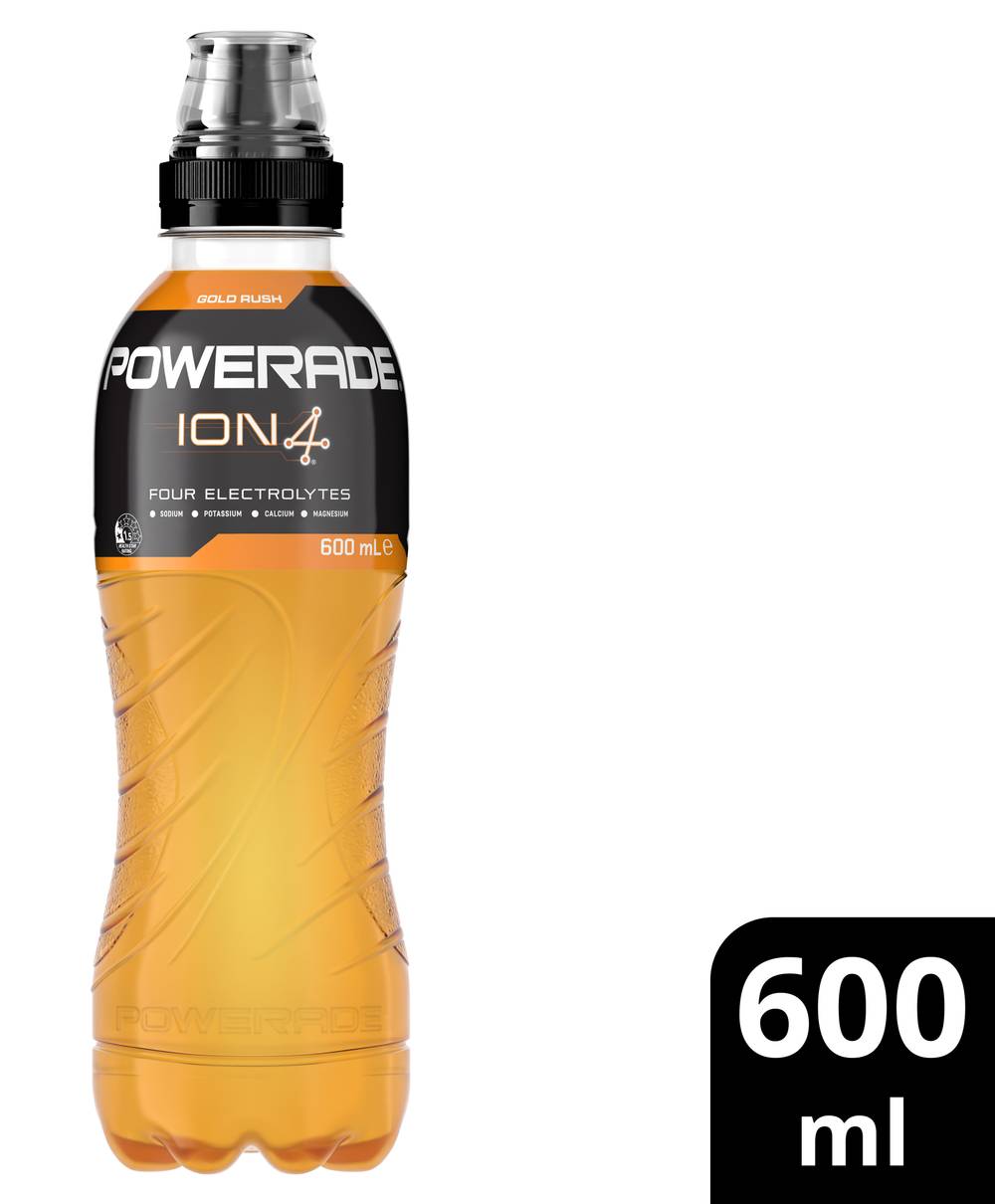 Powerade Ion4 Sports Drink Sipper, Gold Rush (600mL)