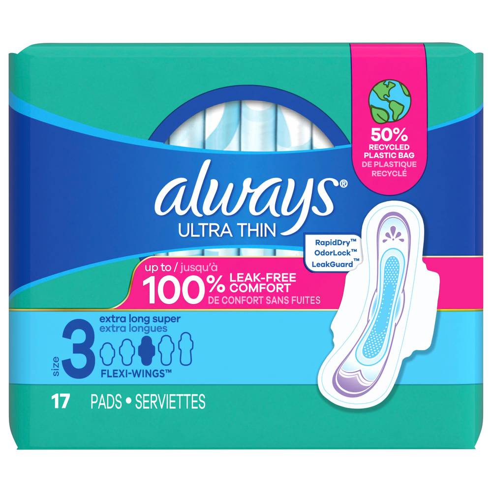 Always Ultra Thin Daytime Unscented Pads Size 3 (17 ct)