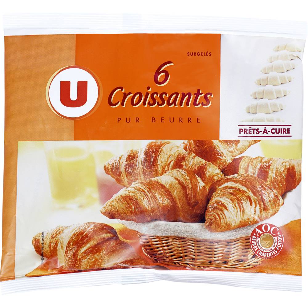 Les Produits U - U - croissants pur beurre (6 pièces)