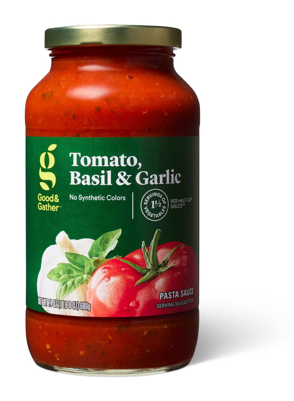 Good & Gather Tomato Pasta Sauce, Basil & Garlic (24 oz)
