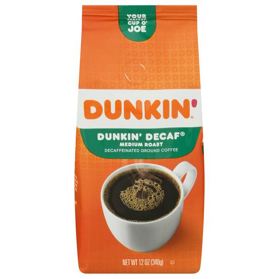 Dunkin' Medium Roast Decaf Ground Coffee (12 oz)