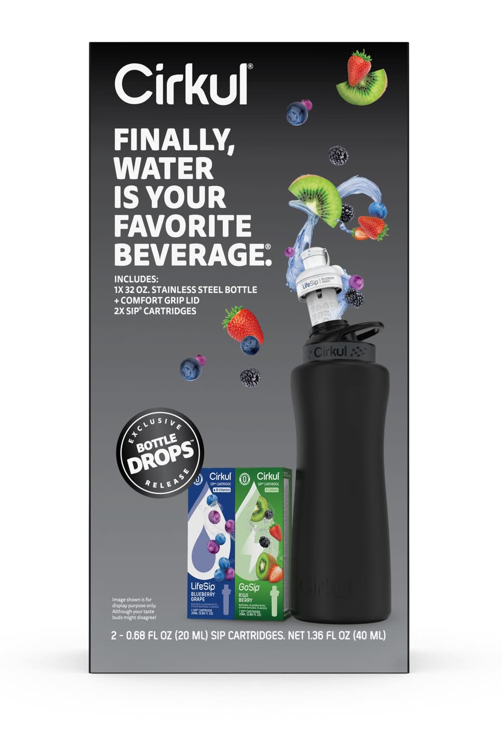 Cirkul 32-fl oz Stainless Steel Matte Black Cup Set of: 1