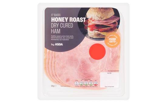 Asda 4 Sliced Honey Roast Dry Cured Ham 120g