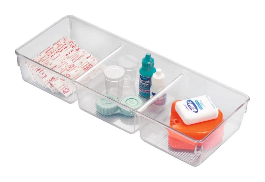 InterDesign Linus Divided Drawer Organizer - Clear