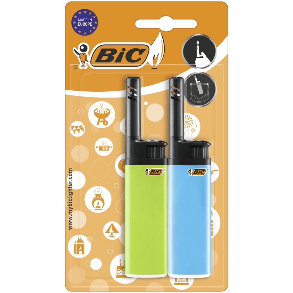 BiC - Briquets utilitaires compacts multi usages, couleurs assorties (2)