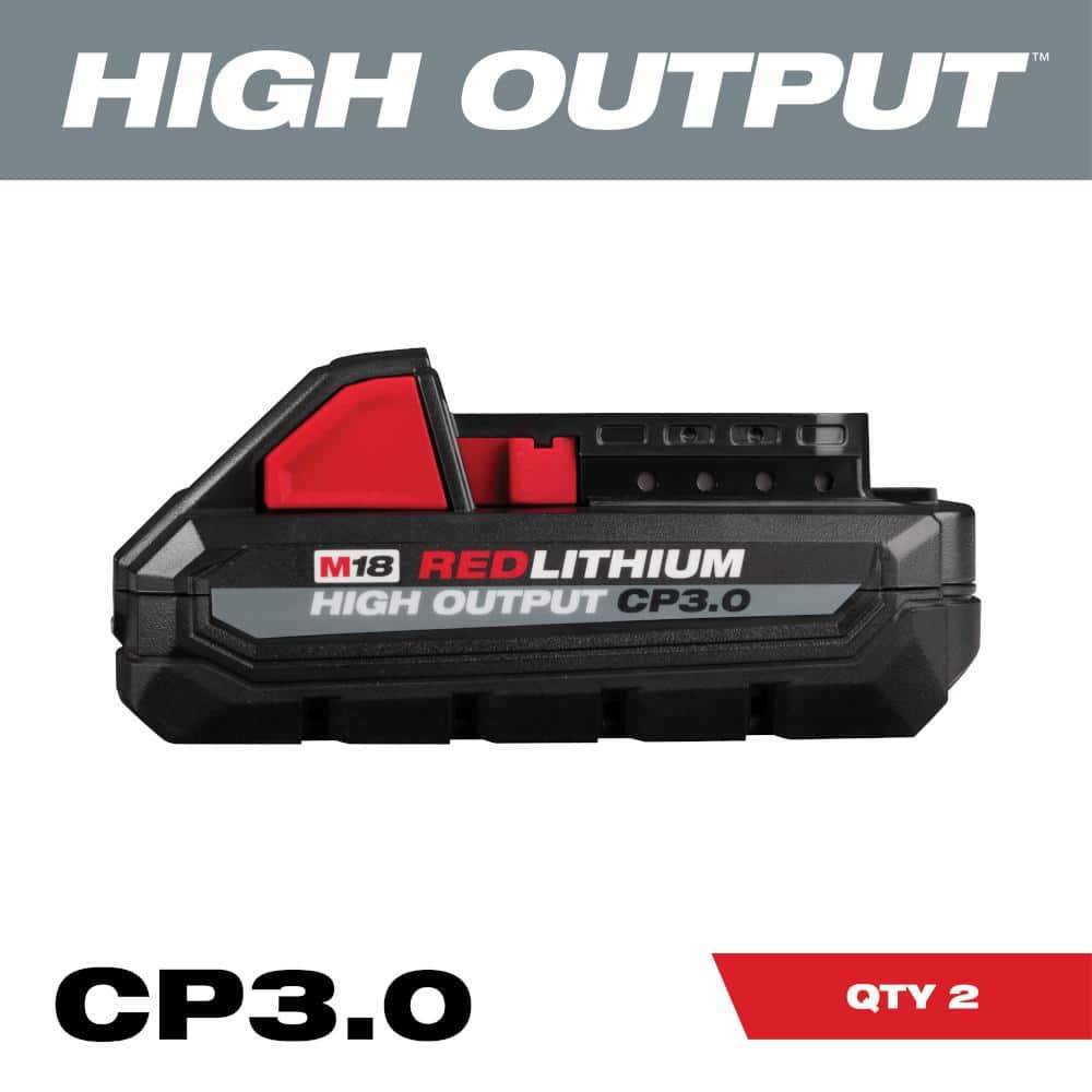 Milwaukee M18 18V Lithium-Ion High Output Cp 3.0Ah Battery Pack (2-Pack)