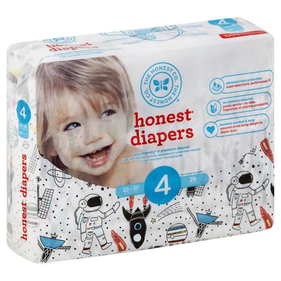 The Honest Co. Size 4 Eco-Friendly Premium Diapers (29 ct)