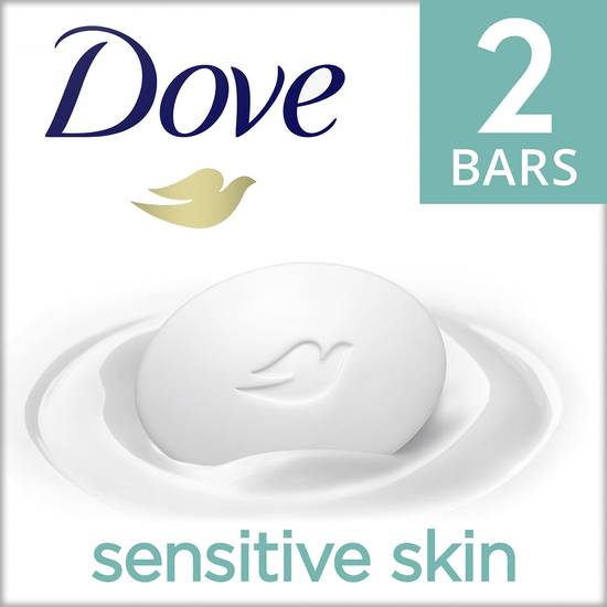 Dove Skin Nourishing Sensitive Skin Beauty Bar More Moisturizing Than Bar Soap, 3.75 OZ, 2 Bar