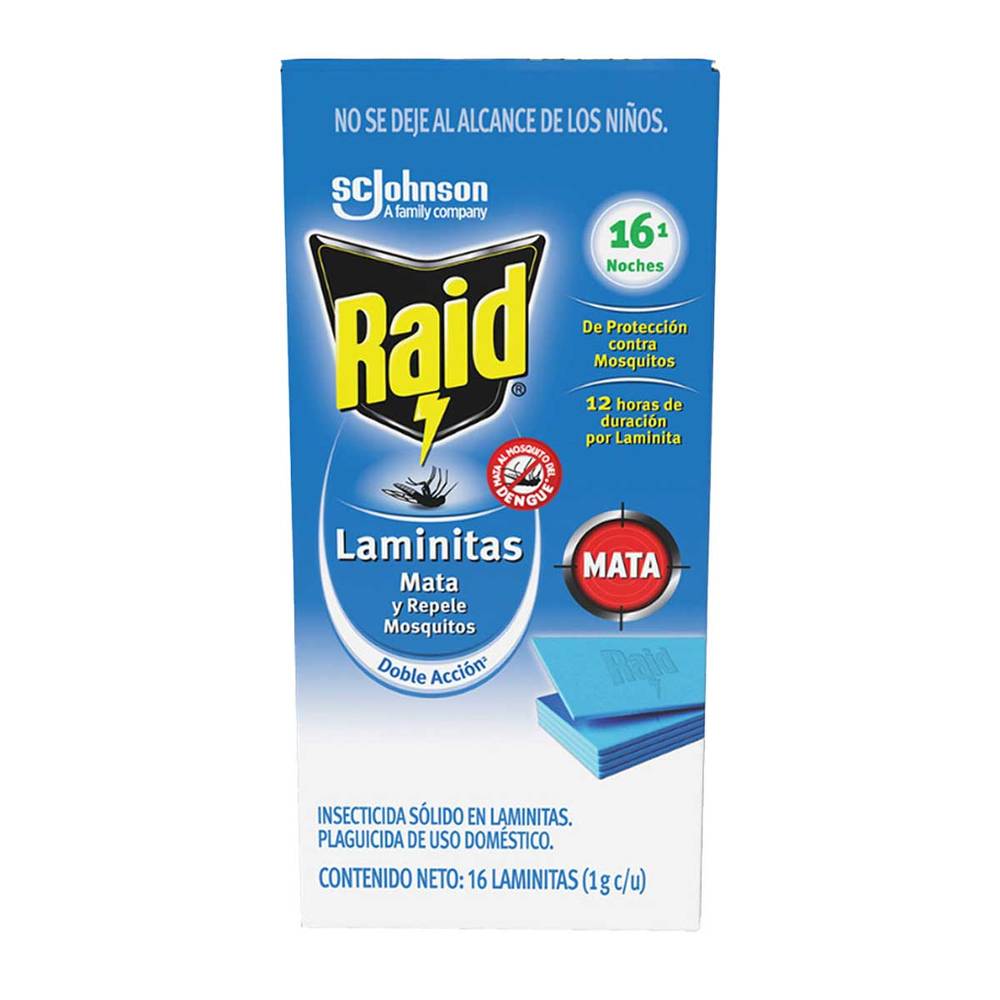 Raid insecticida en laminitas contra mosquitos (16 un)