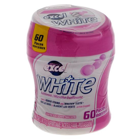 Wrigley'S Excel White Bubblemint Gum Pellet Bottle (60ct)