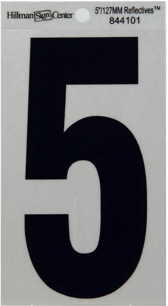 Hillman Black and Silver Reflective Adhesive Number 5