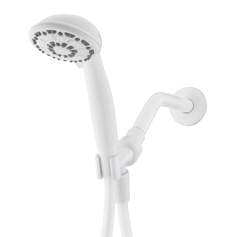 Project Source White 2-in Round Handheld Shower Head 1.8-GPM (6.8-LPM) | 3071-01318-PSWH