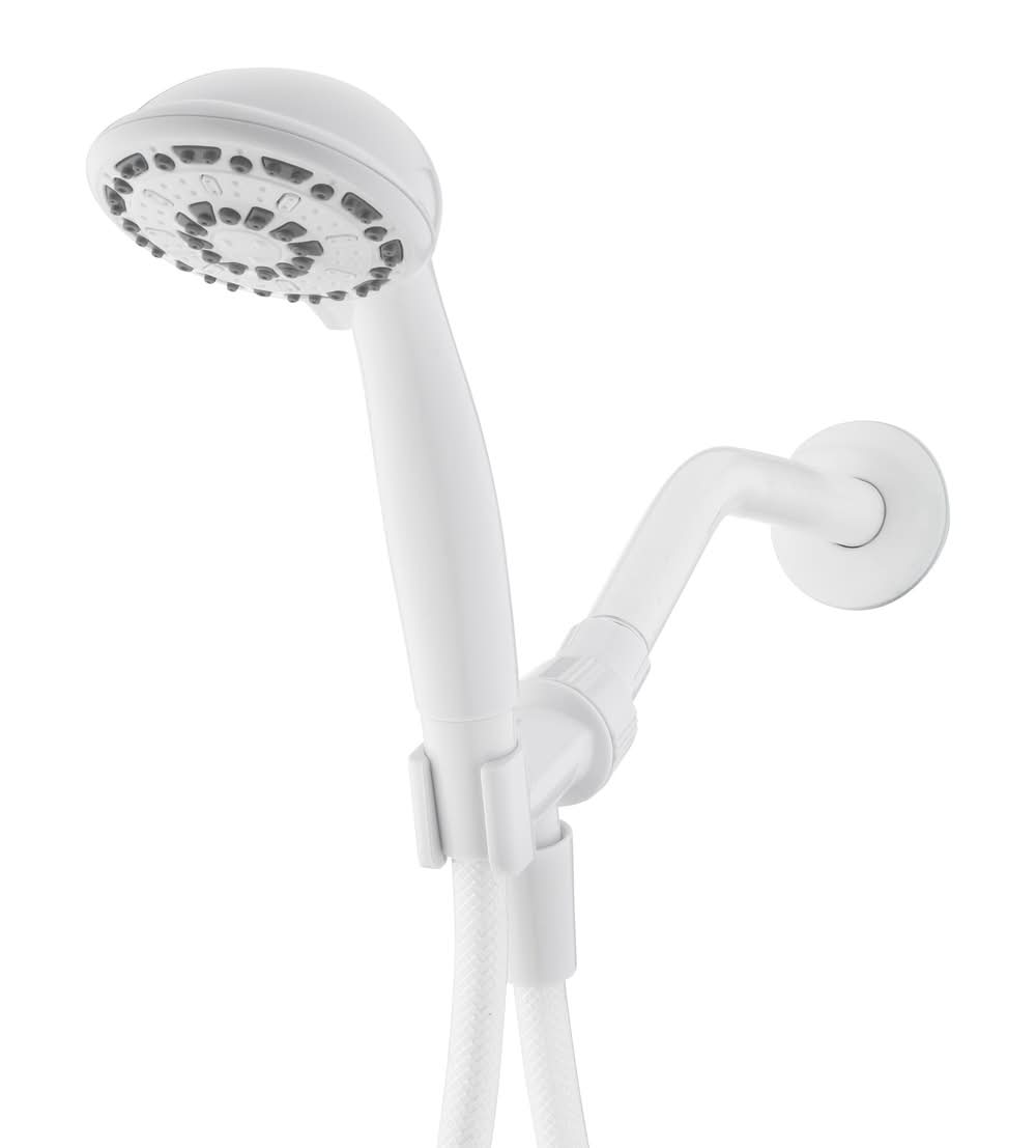 Project Source 3 -Spray White 2.5-in Round Handheld Shower Head 1.8 GPM