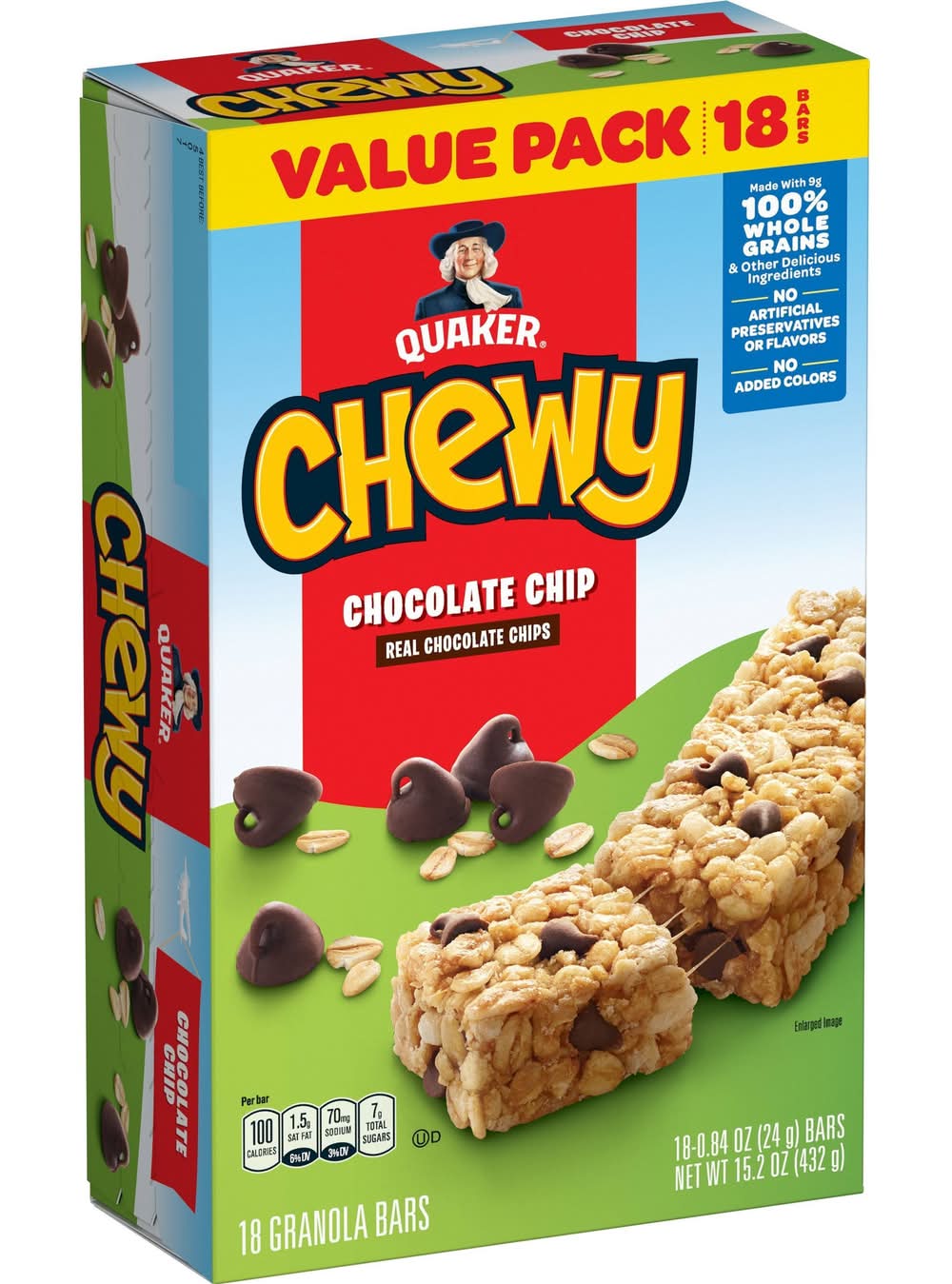 Quaker Chewy Chocolate Chip Granola Snack Bars 15.2oz/18ct