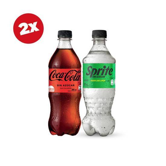 2 x Bebidas Coca Cola 591 ml variedades