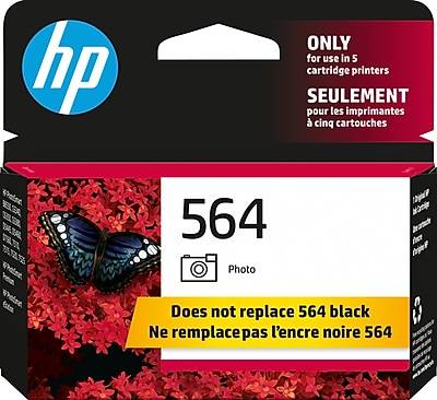 HP 564 Photo Ink Standard Yield Ink Cartridge, Prints Up to 130 Pages (CB317WN#140)