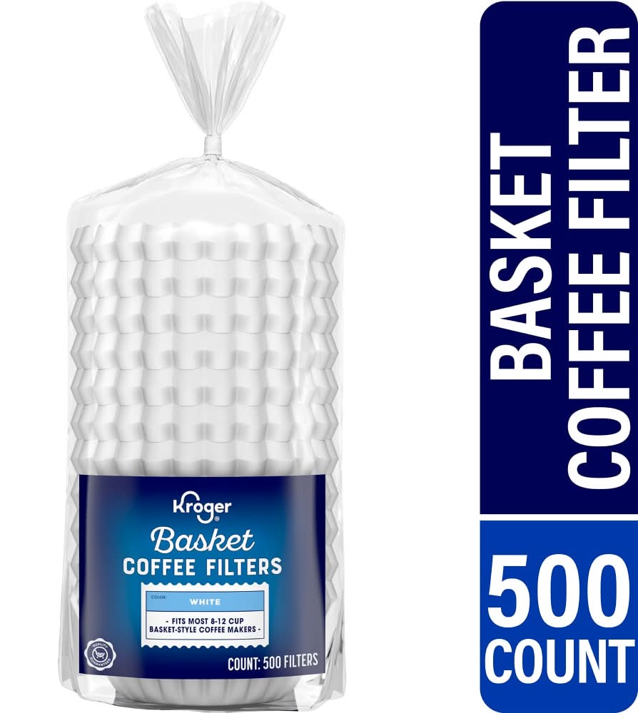 Kroger Basket Coffee Filters, White (500 ct)