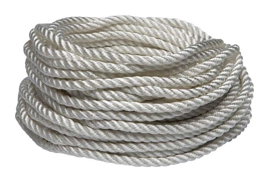 Everbilt 1/4 In. X 100 Ft. White Twisted Nylon Rope