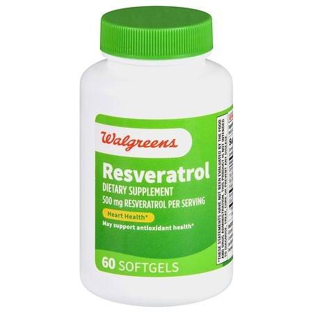 Walgreens Resveratrol 500 mg Softgels (60 ct)