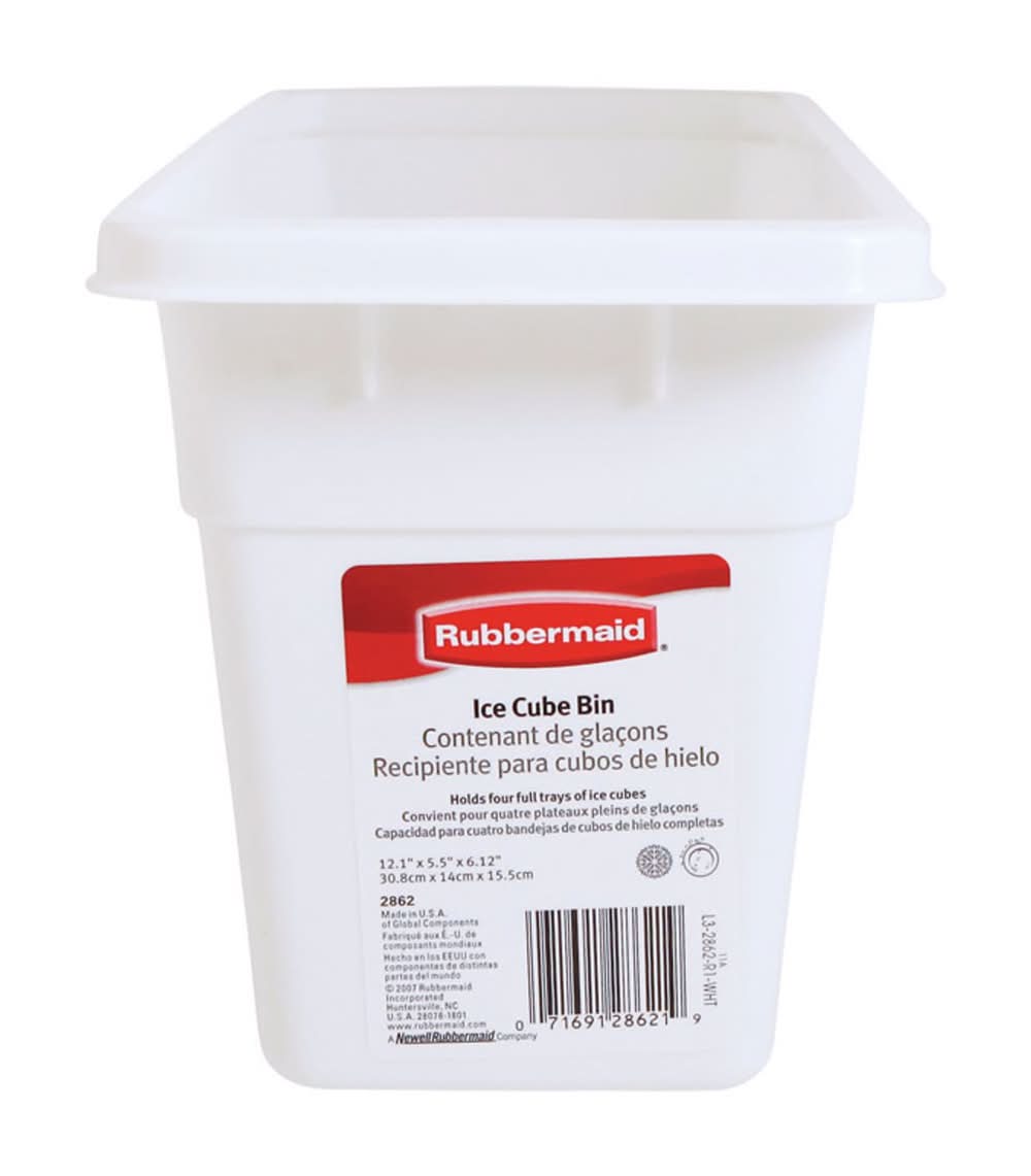 Rubbermaid White Plastic Ice Cube Bin