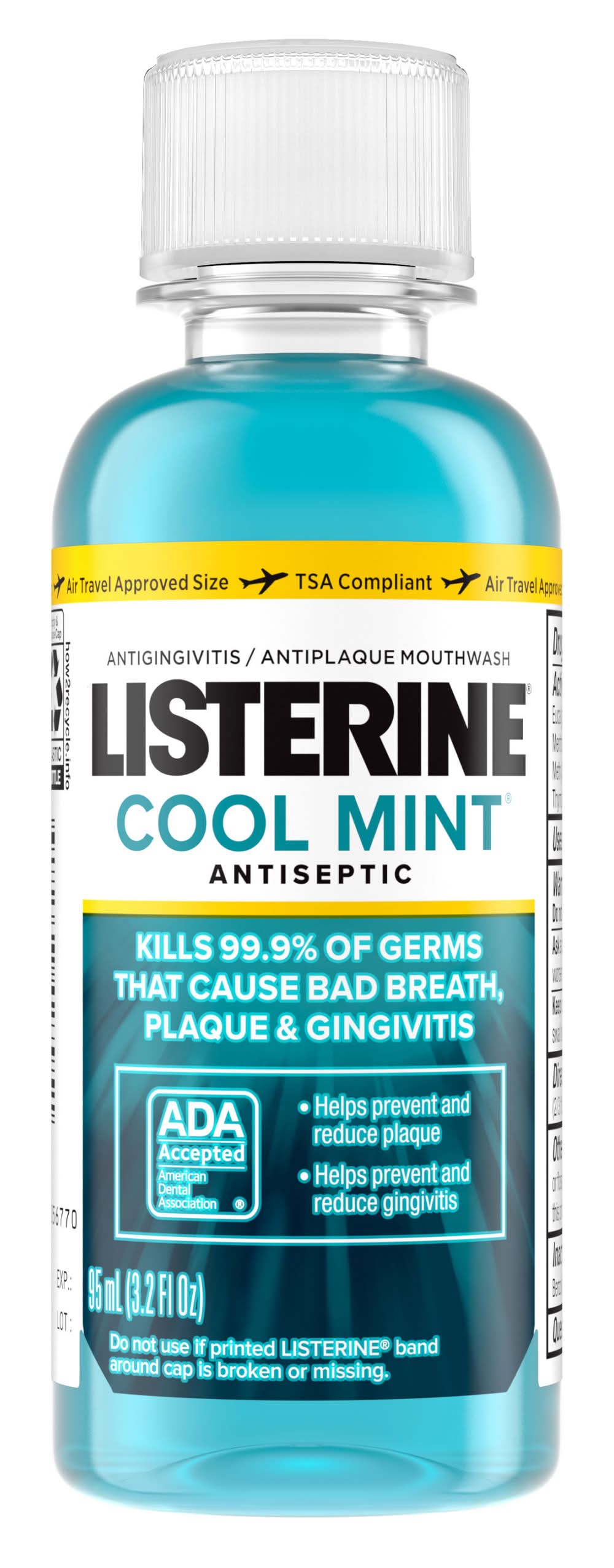 Listerine Antiseptic Mouthwash, Cool Mint (3.2 fl oz)
