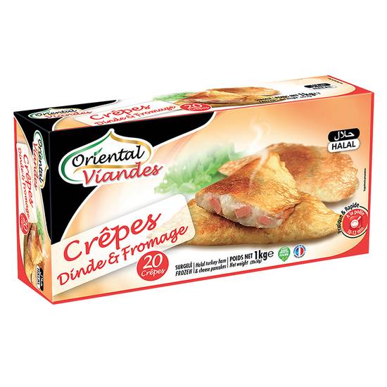 Oriéntal Viandes - Crêpes halal dinde et fromage (20 pièces)