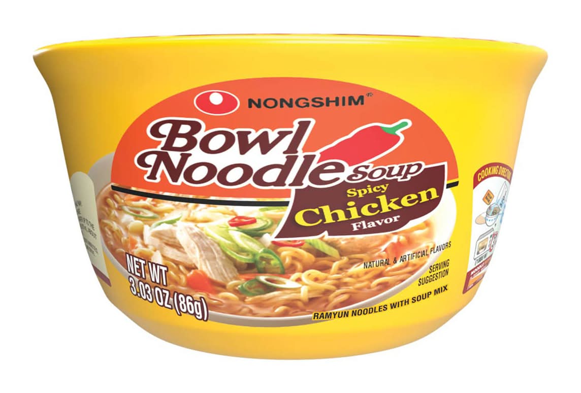 Nongshim Bowl Noodles Spicy Chicken Flavor 3.03 Oz - 6ct