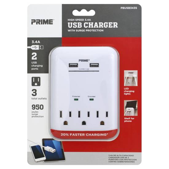 Prime Usb Charger, With Surge Protection