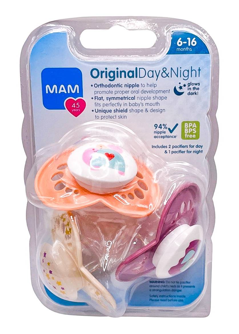 MAM Original Day and Night Pacifiers, 6M+ (3 ct)