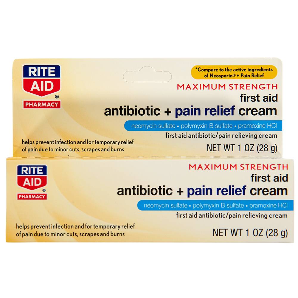 Rite Aid First Aid Antibiotic & Pain Relief Cream Maximum Strength (1 oz)