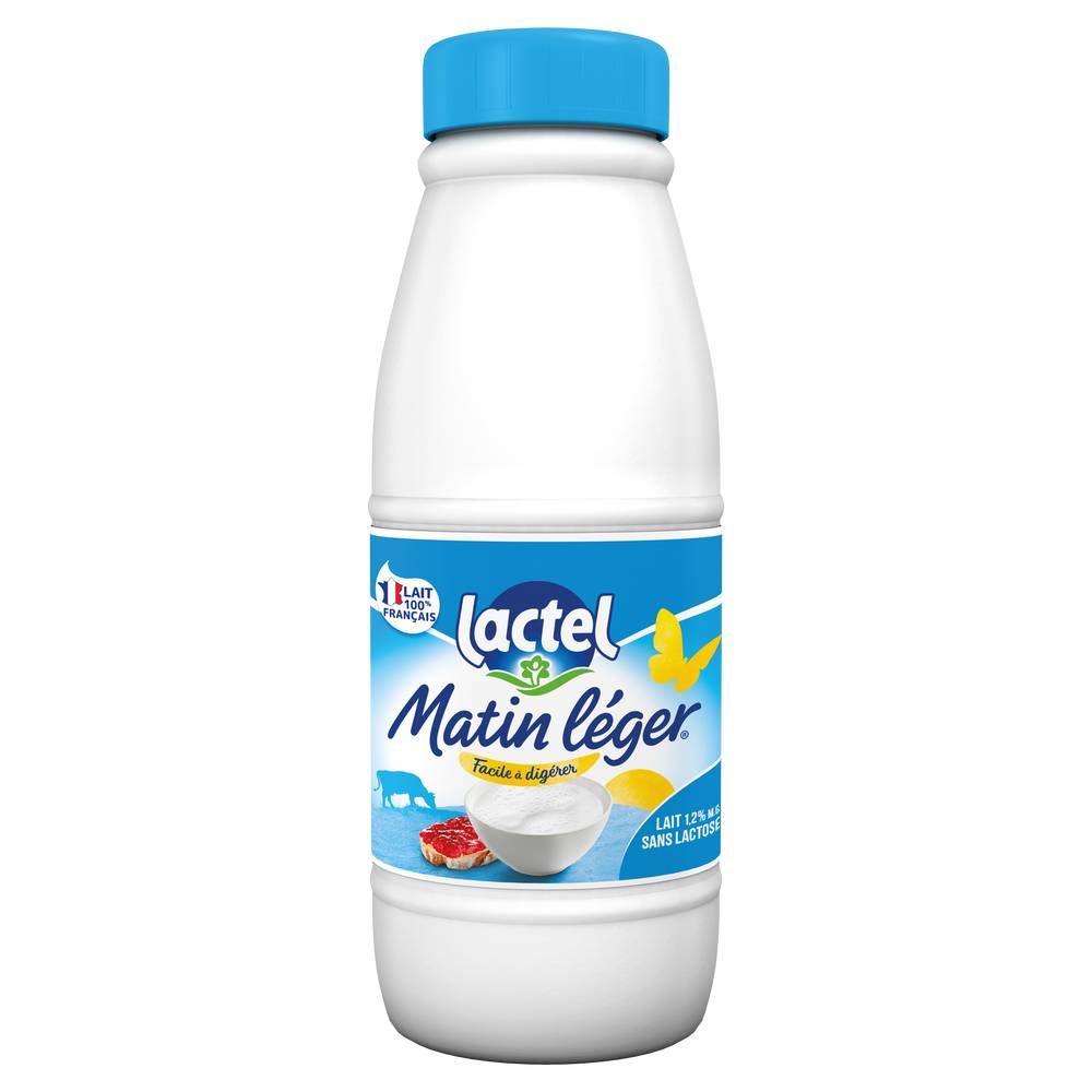 Matin Léger - Lait demi-ecrémé sans lactose uht 1.2% m.g. (500ml)