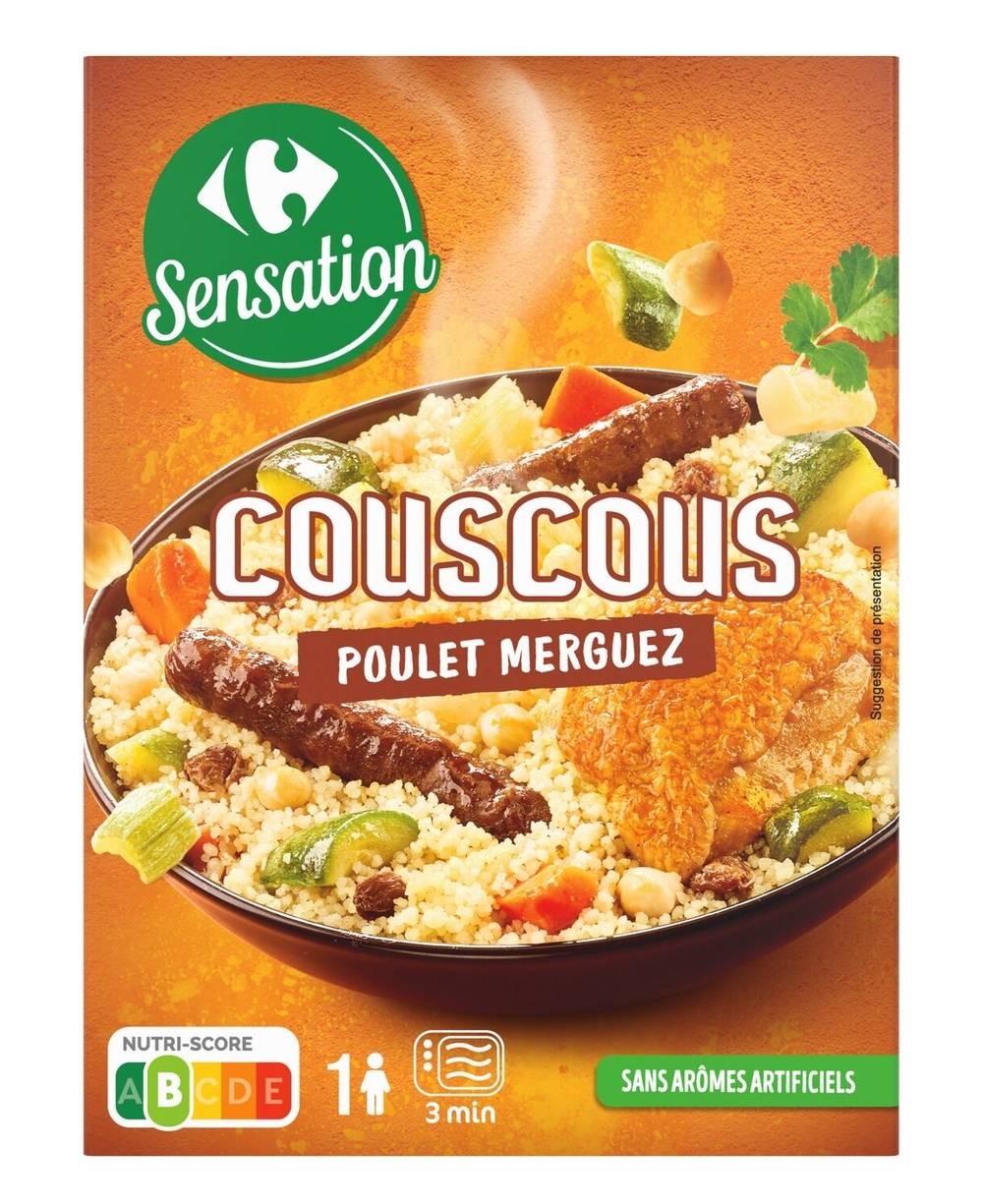 Carrefour - Plat cuisiné couscous, poulet merguez (440g)